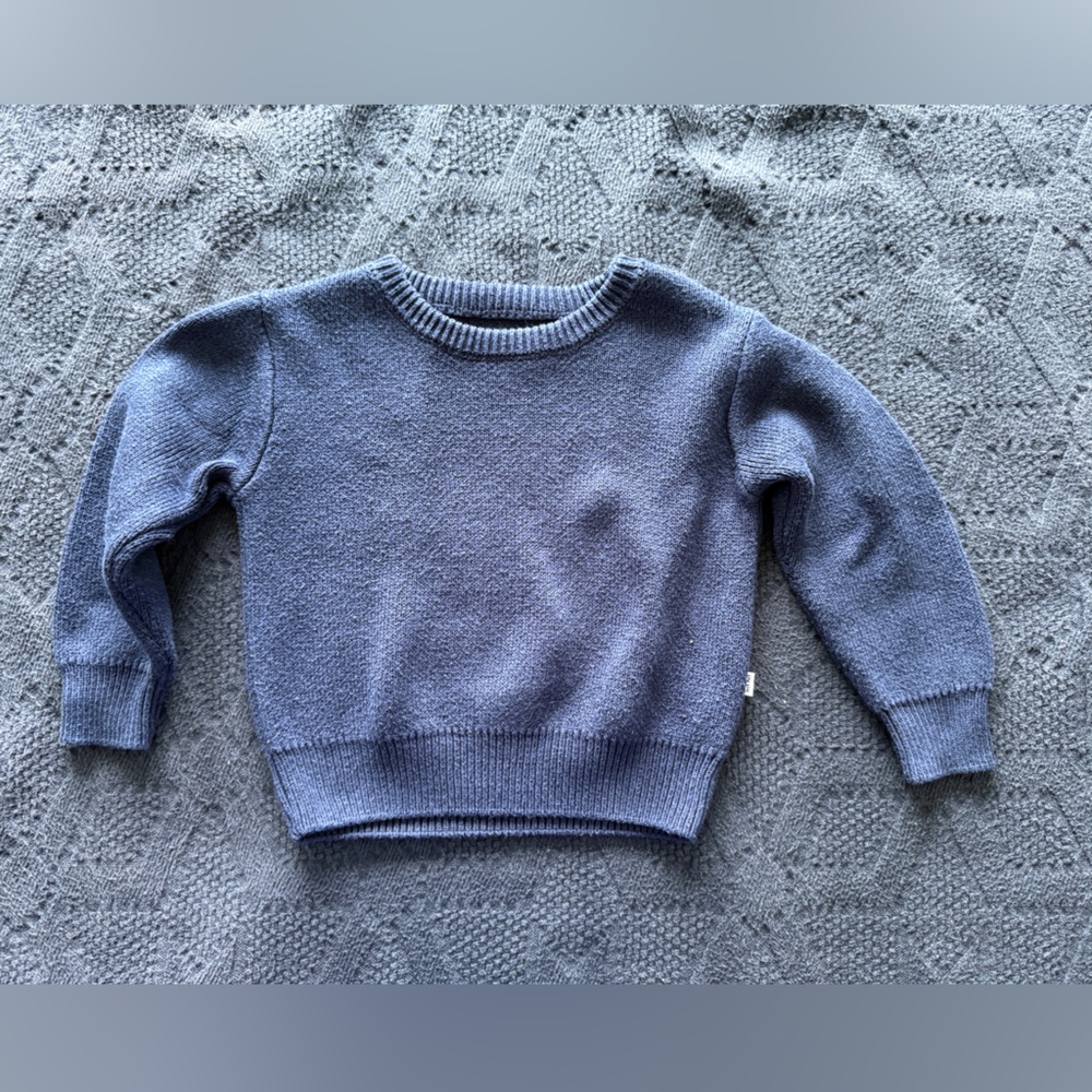Little Sleepies: Classic Navy Knit Sweater 12-18M